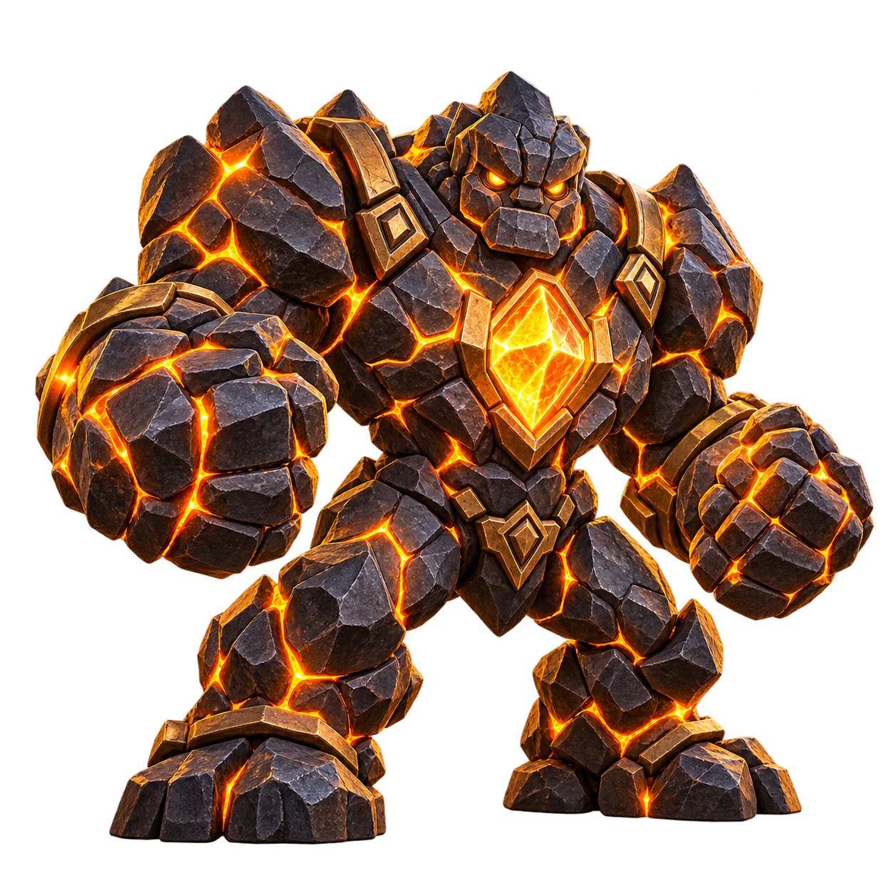 Cinder, an elemental stone guardian